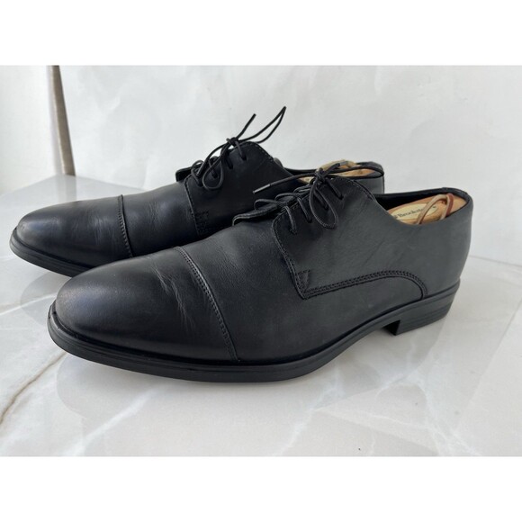ECCO Men Sz 44 Us 10 Black Leather Lace Up Loafers Shoes Oxfords 62170401001 main image 8